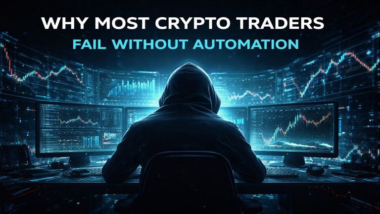 crypto trading automation dashboard illustrating why traders fail without automated systems